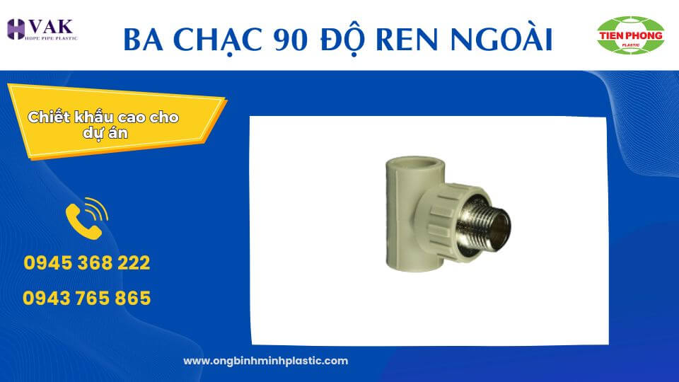 ba chạc 90 độ ren ngoài