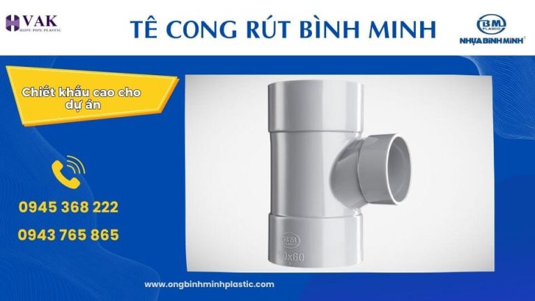 Bảng giá tê cong rút nhựa Bình Minh - Phụ tùng nối ống uPVC