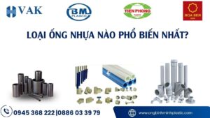 Các loại ống nước nhựa phổ biến